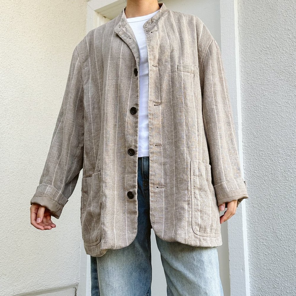 Men's Stand Collar Blazer Jacket